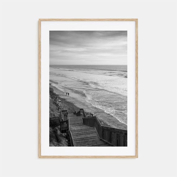 Encinitas Black and White Travel Poster Art Print