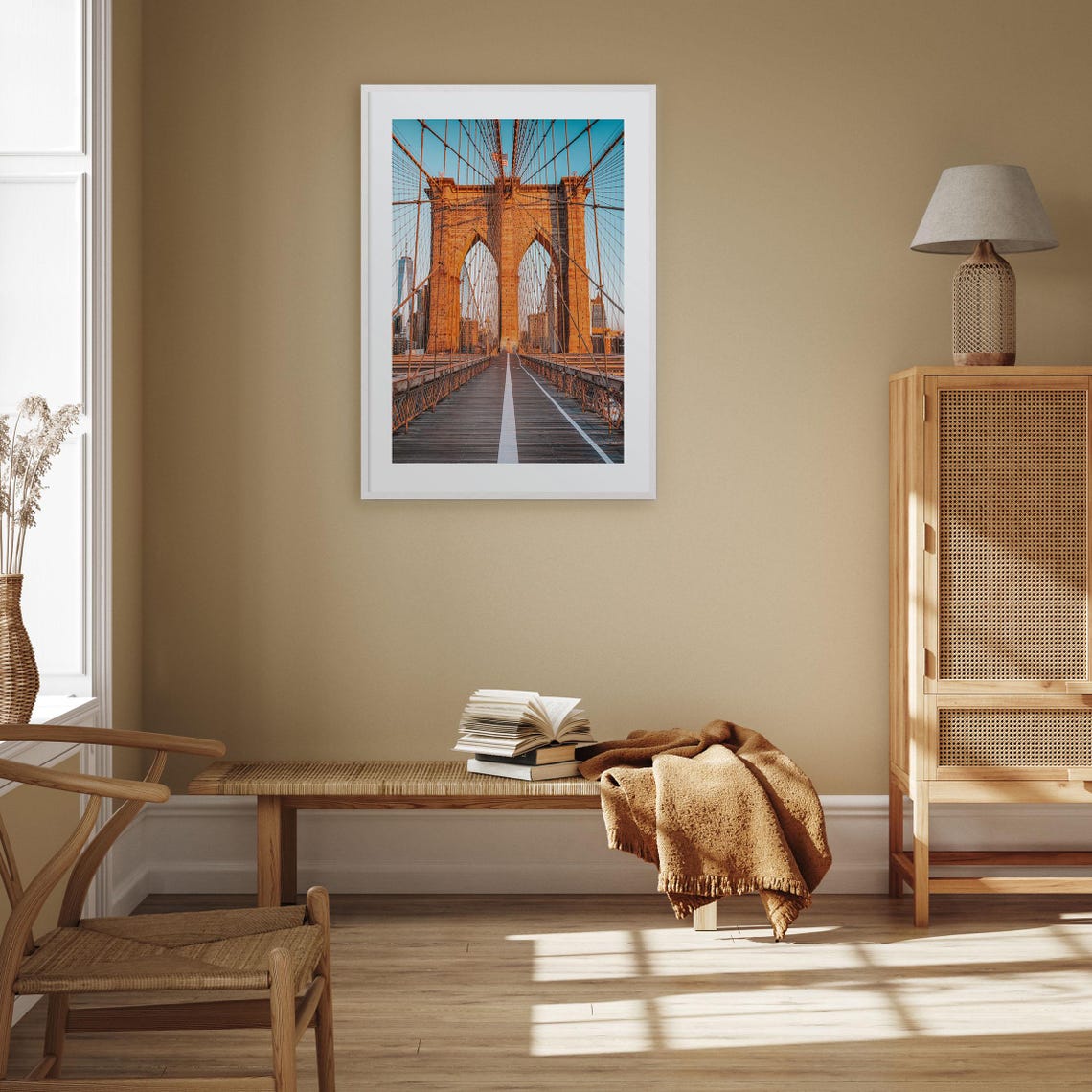 Brooklyn Bridge Sunrise Walkway Stretching Toward Manhattan Poster - Image 3