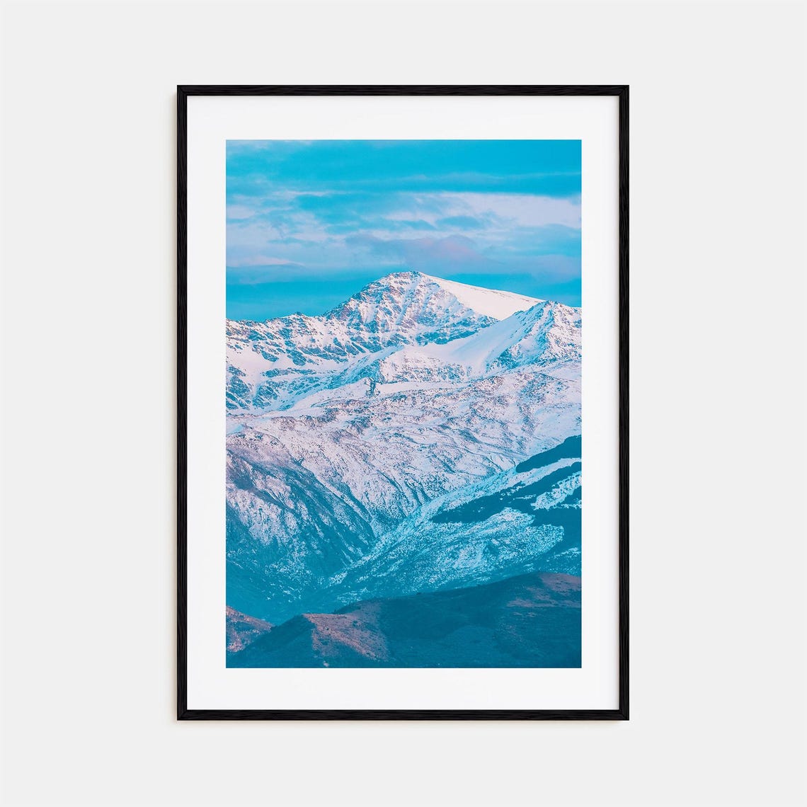 Sierra Nevada Spain Snow Capped Peaks Alpine Blue Sky Poster