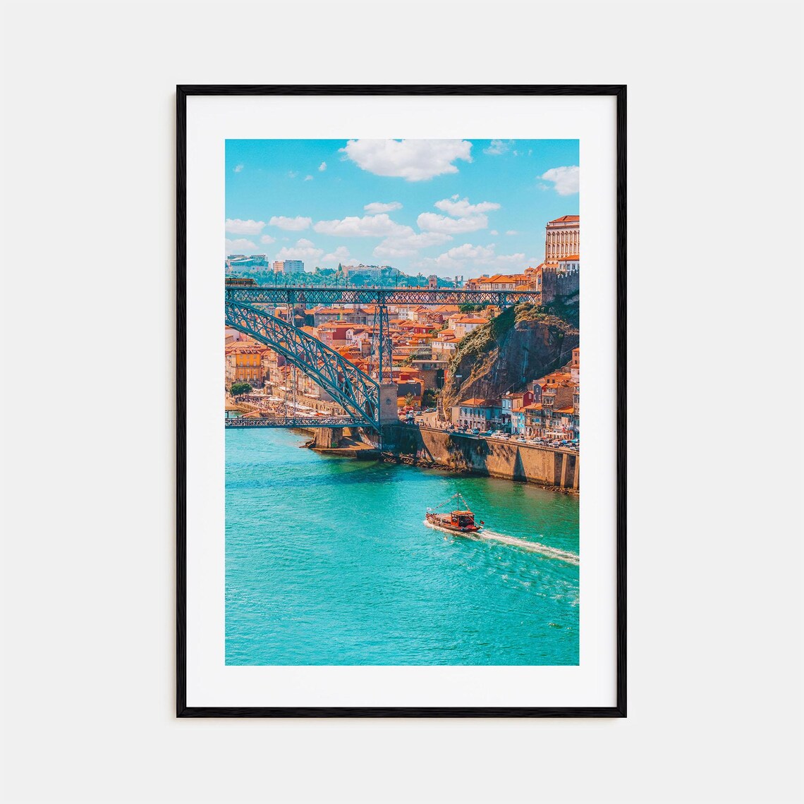 Porto Dom Luis I Bridge Colorful Douro River Photo Travel Poster