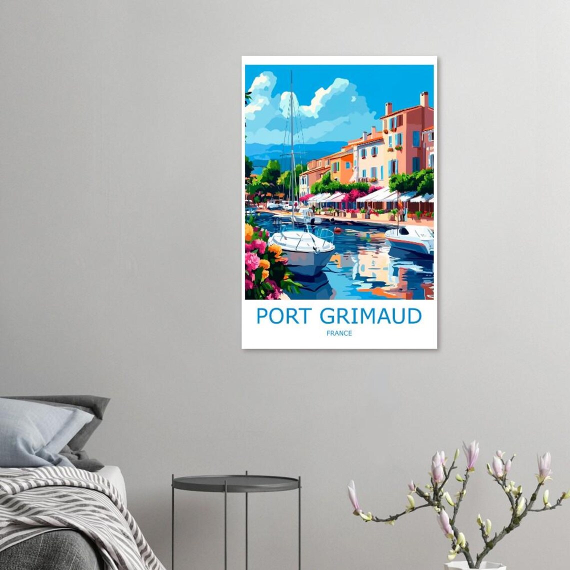 Port Grimaud French Riviera Marina Sailboats in Sunlight Travel Poster - Image 2