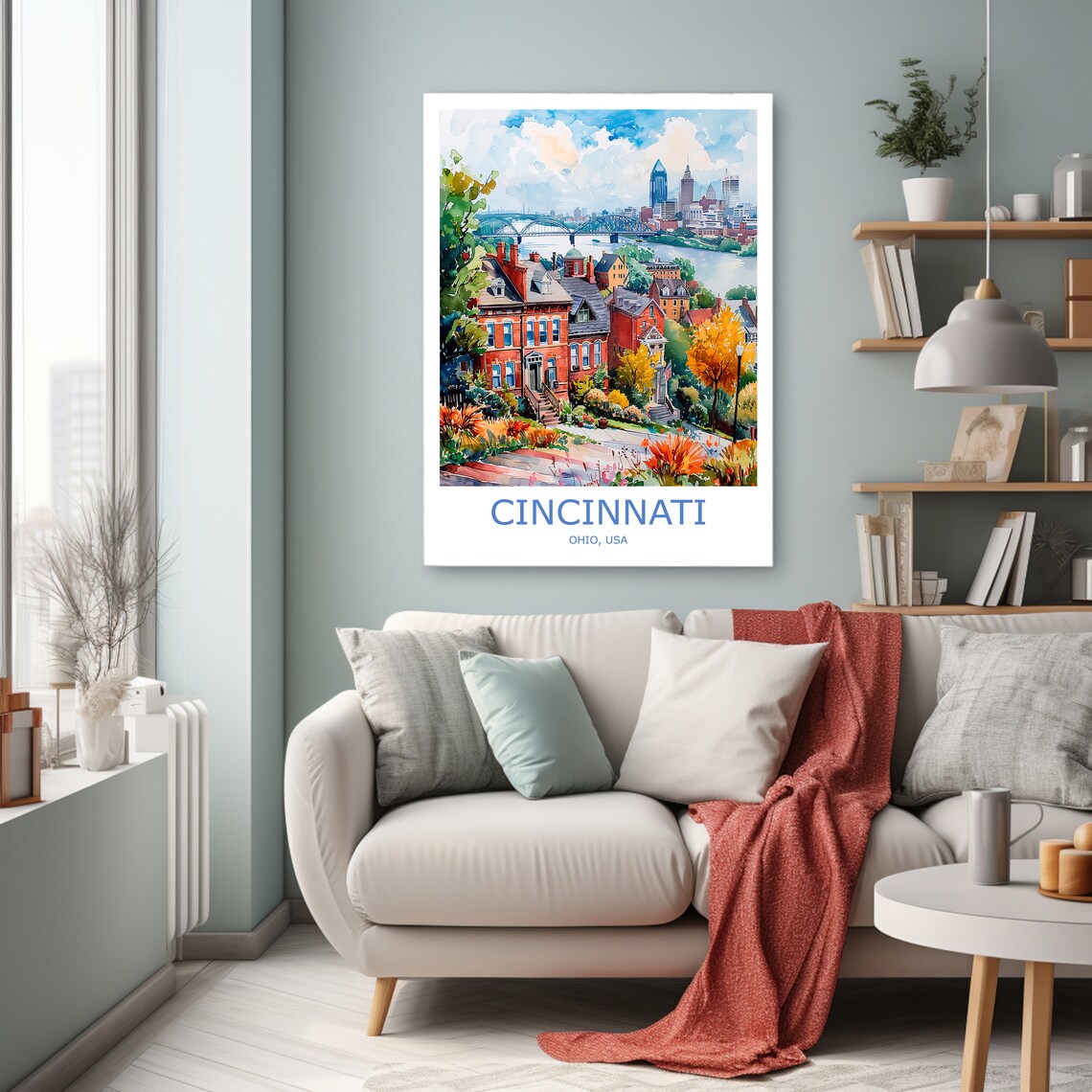 Cincinnati Travel Poster, Ohio Home Wall Art Print - Image 2