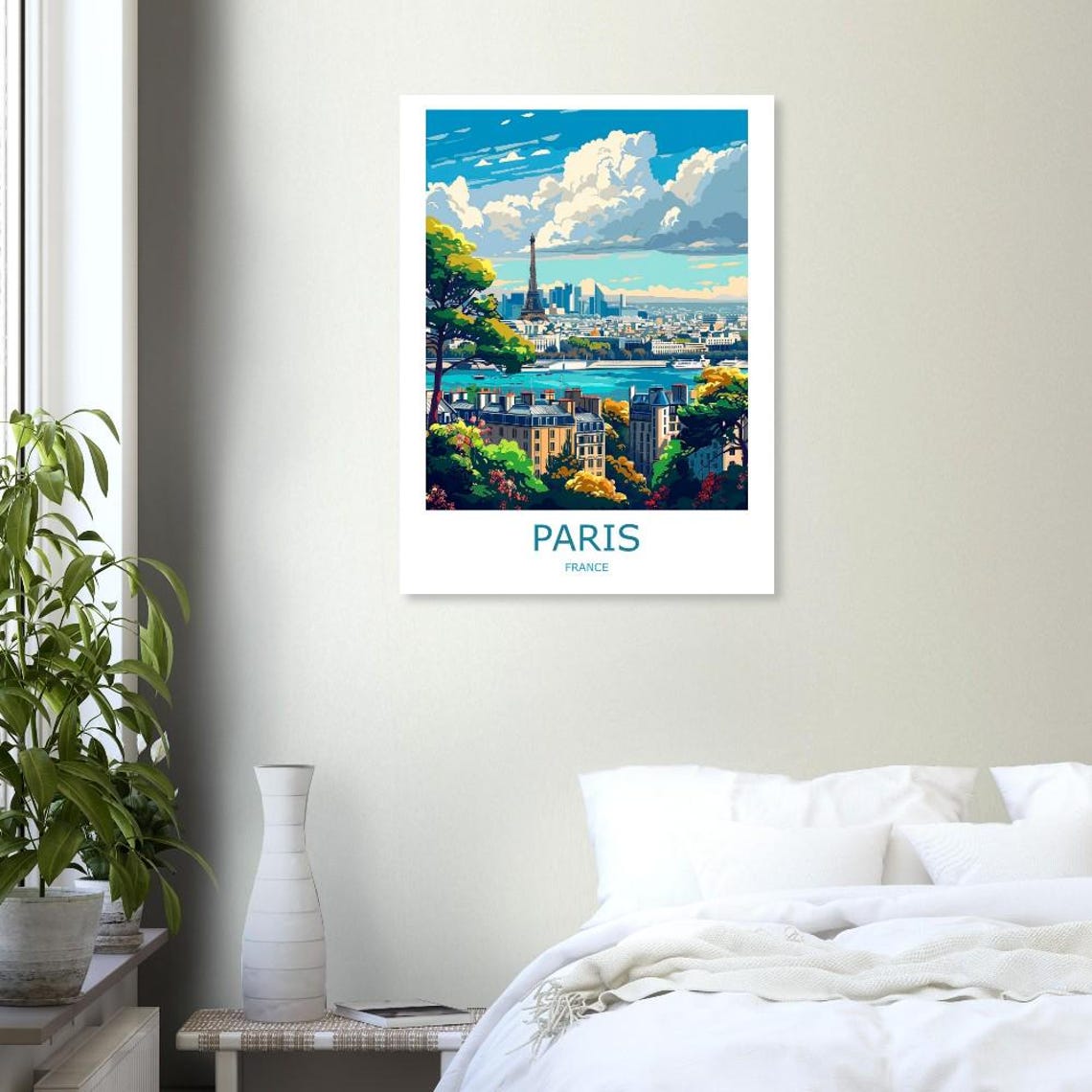 Paris France Eiffel Tower And Seine River Skyline Travel Poster - Image 2