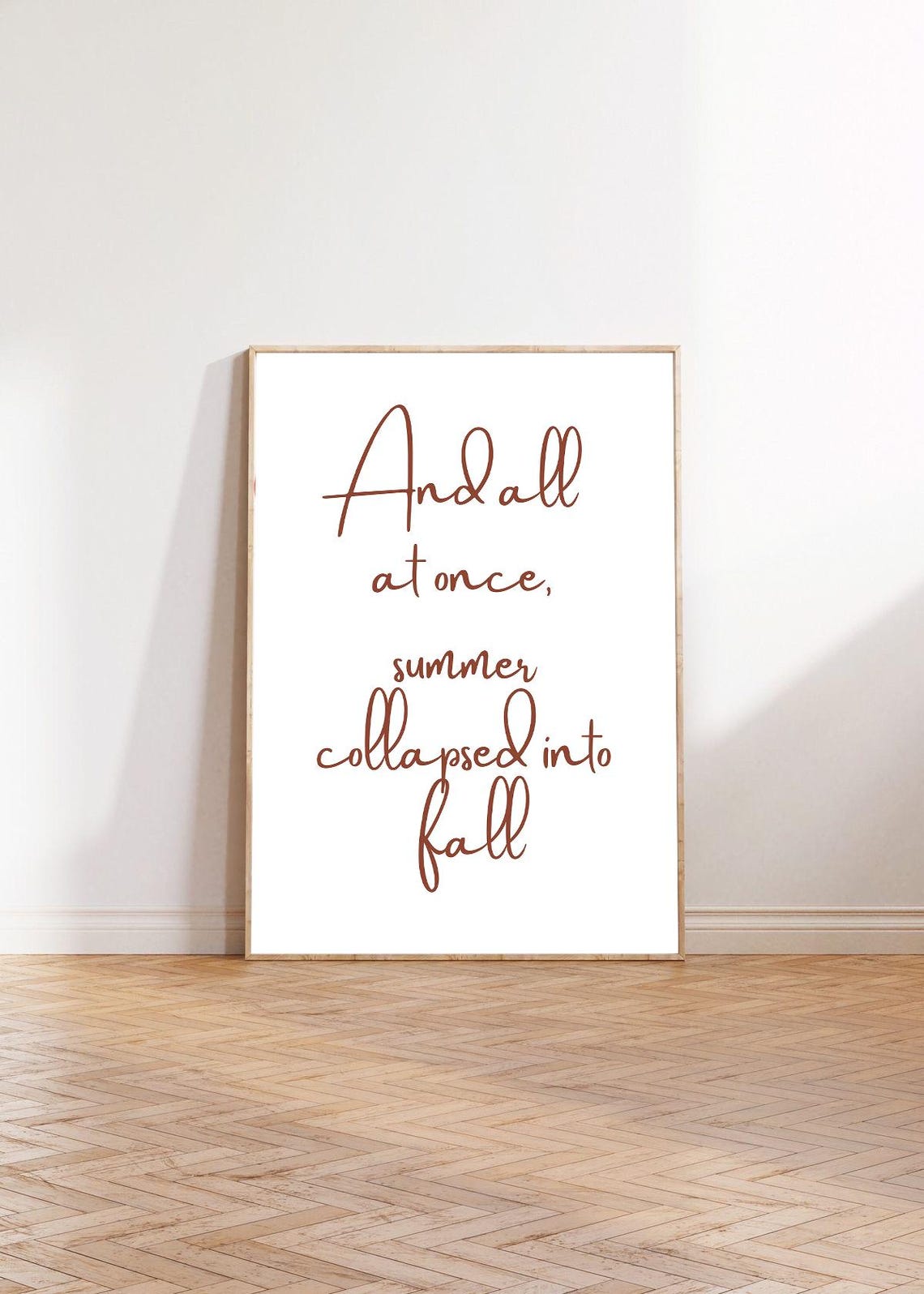 Autumn Wall Art Print Cozy Fall Decor Seasonal Quote Home Thanksgiving Trendy