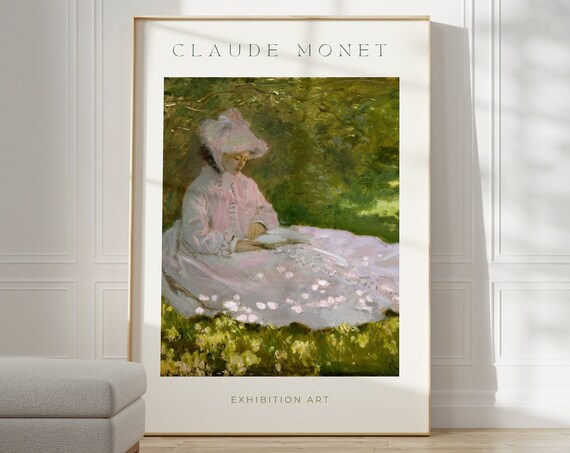 Claude Monet Poster Mid Century Modern Wall Art For Aesthetic Room Decor Monet Print As Best Friend Gift Monet Exhibition Poster