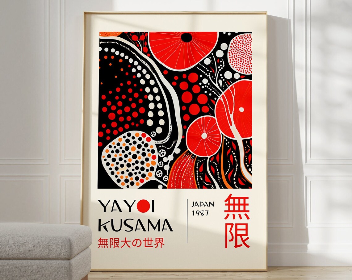 Yayoi Kusama Inspired Abstract Poster Print