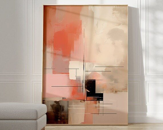 Abstract Wall Print Neutral Gallery Wall Art Exhibition Poster Modern Wall Art Aesthetic Room Decor Colorful Geometric Home Decor