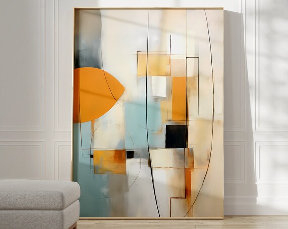 Abstract Wall Print Neutral Gallery Wall Art Exhibition Poster Modern Wall Art Aesthetic Room Decor Colorful Geometric Home Decor
