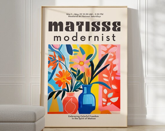 Matisse Modernist Exhibition Floral Still Life Colorful Art Poster