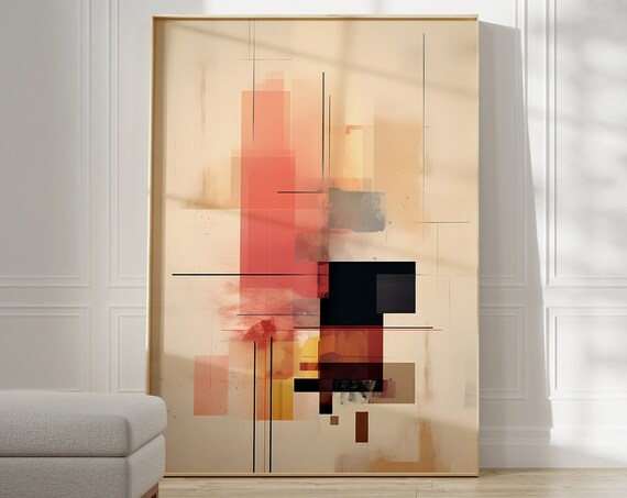 Abstract Wall Print Neutral Gallery Wall Art Exhibition Poster Modern Wall Art Aesthetic Room Decor Colorful Geometric Home Decor
