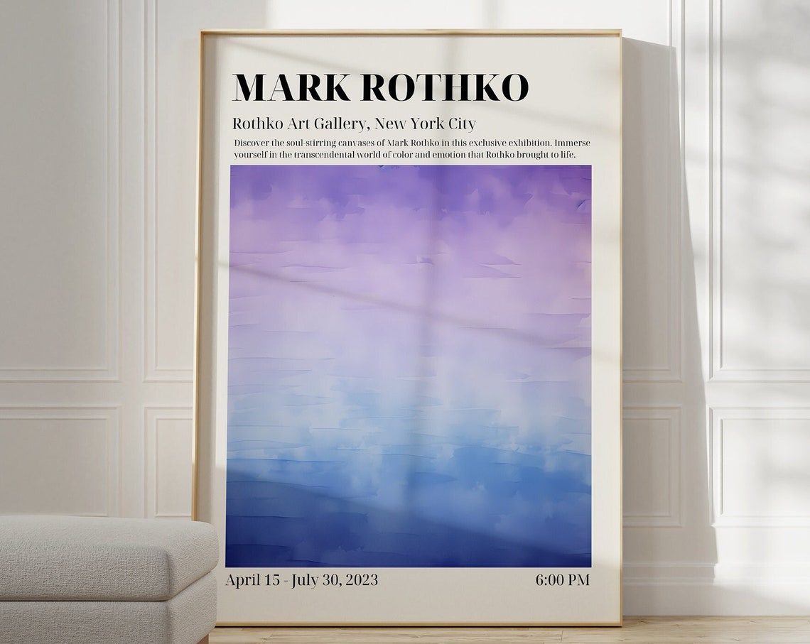 Mark Rothko Gallery Exhibition New York City 2023 Gradient Art Poster
