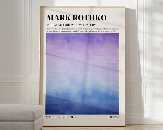 Mark Rothko Poster A Exhibition Print As Housewarming Gift Or Livingroom Decor Mark Rothko Print Birthday Gift Idea Museum Poster