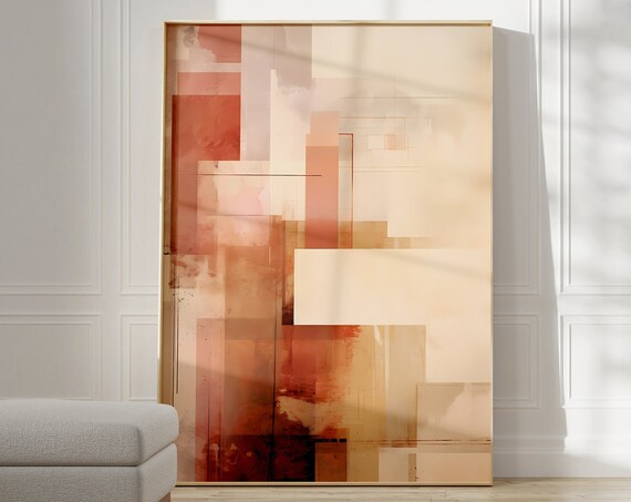 Abstract Wall Print Neutral Gallery Wall Art Exhibition Poster Modern Wall Art Aesthetic Room Decor Colorful Geometric Home Decor