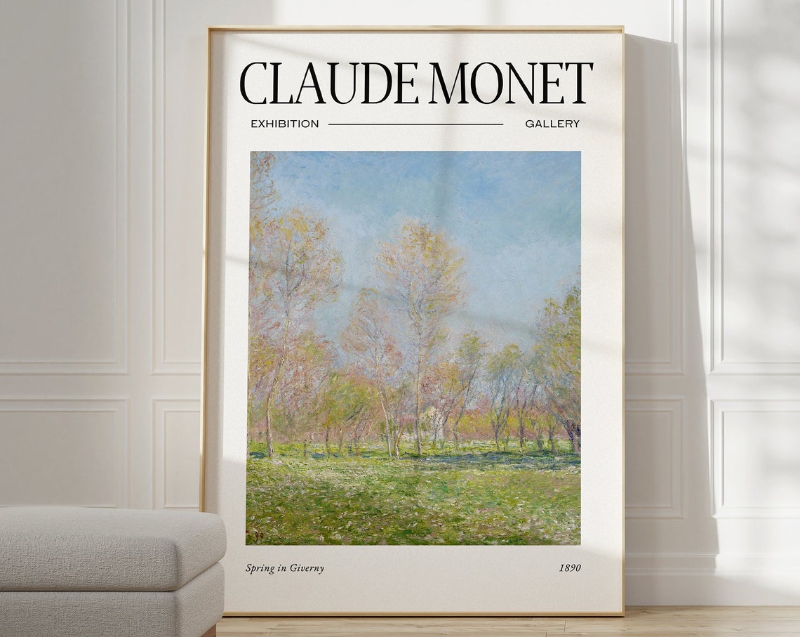 Claude Monet Spring in Giverny 1890 Impressionist Exhibition Poster