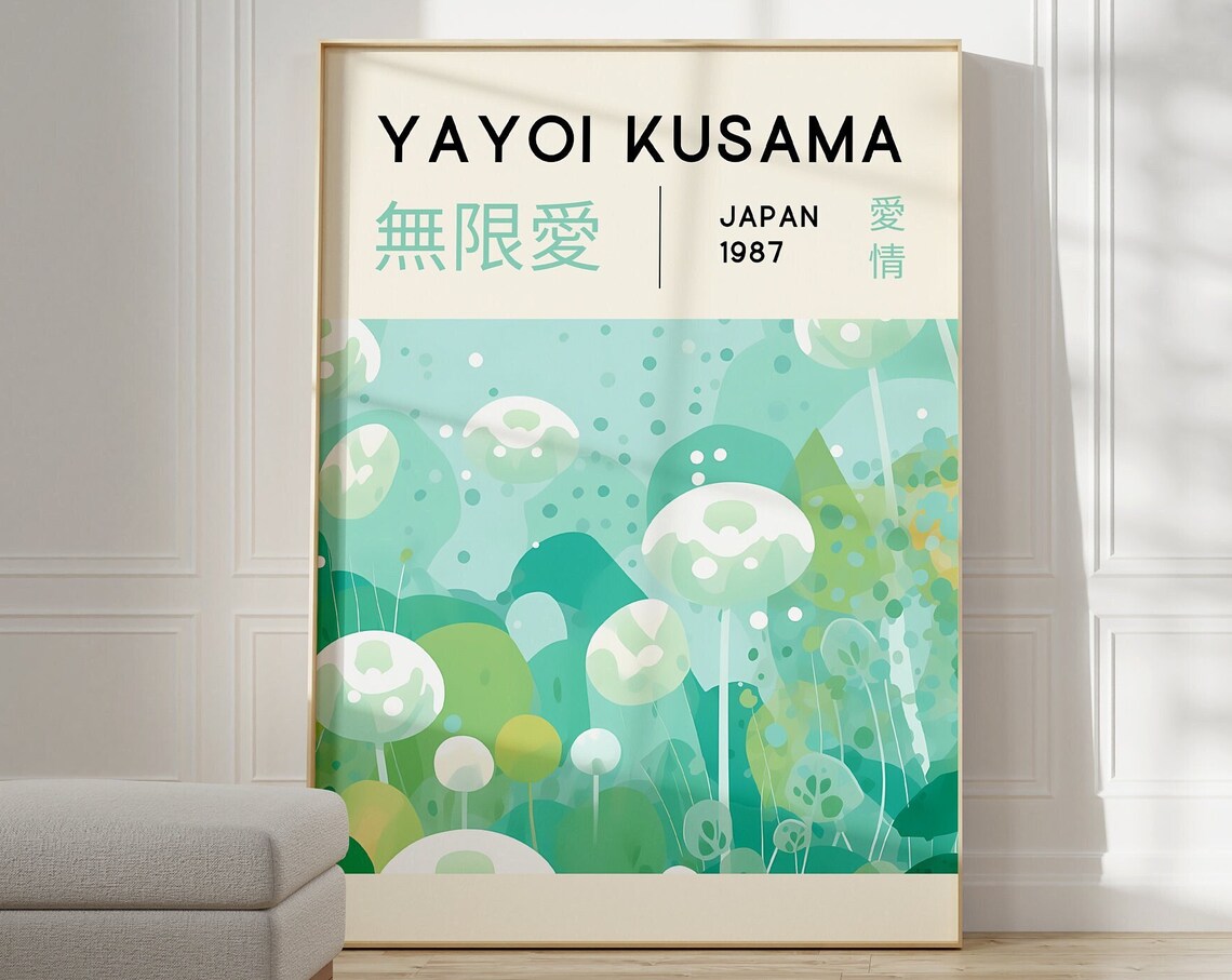 Yayoi Kusama-Inspired Japanese Wall Art, Poster Print