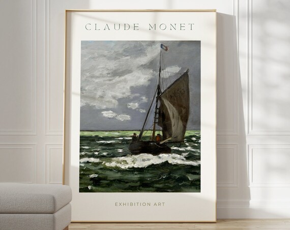 Claude Monet Poster Mid Century Modern Wall Art For Aesthetic Room Decor Monet Print As Best Friend Gift Monet Exhibition Poster