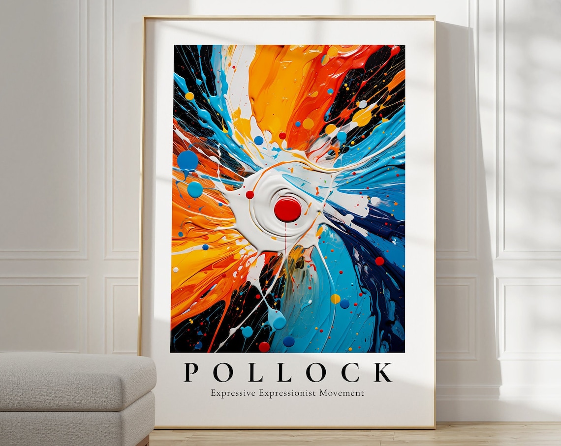 Jackson Pollock Modern Colorful Poster Print