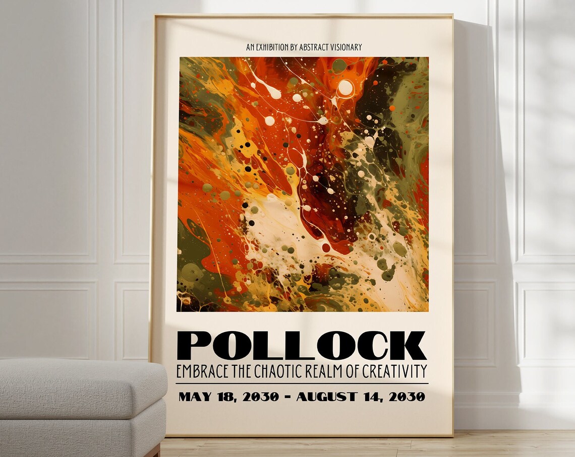 Jackson Pollock Abstract Wall Art, Maximalist Poster