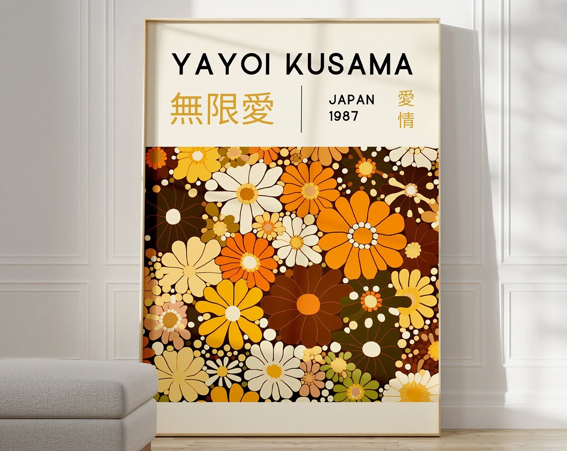 Yayoi Kusama Japanese Wall Art, Abstract Poster