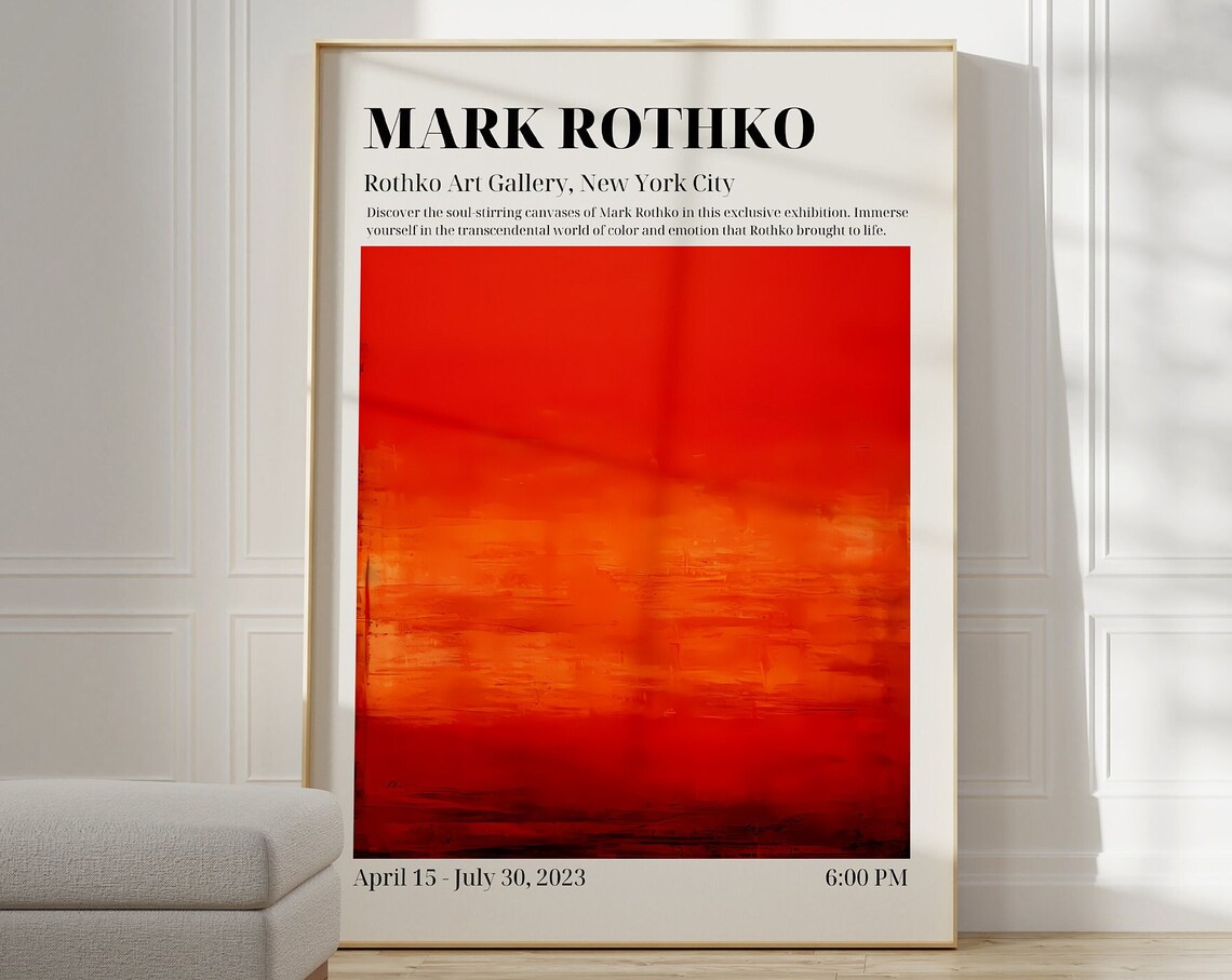 Mark Rothko Exhibition Print Birthday Gift Poster