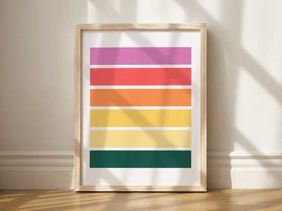 Summer Color Palette Art Print, Bright Room Decor