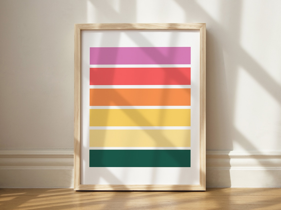Summer Color Palette Art Print, Bright Room Decor