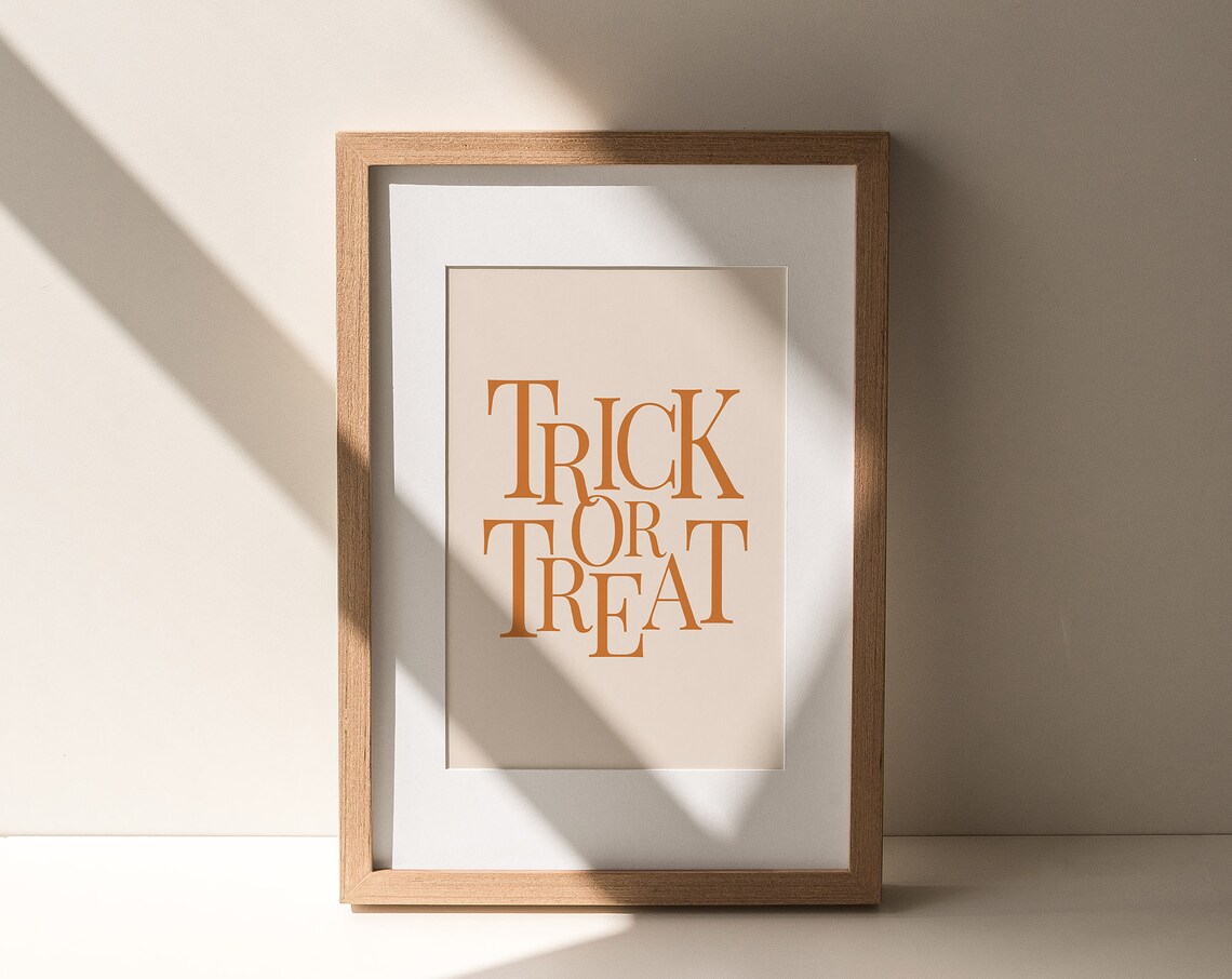 Modern Minimal Trick Or Treat Typography Halloween Poster - Image 2