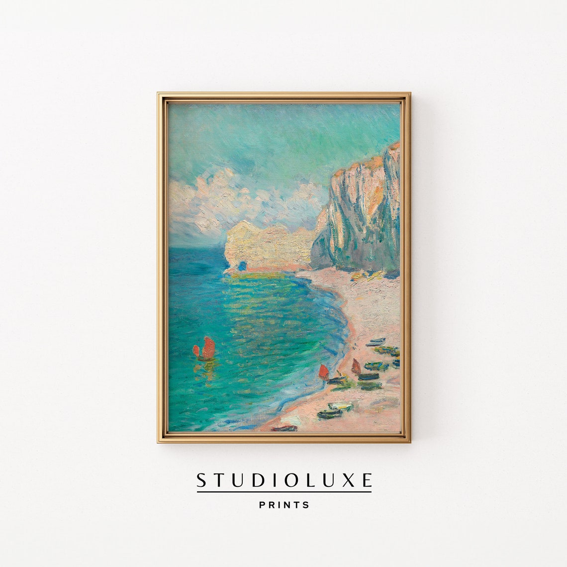 Normandy Cliffs at Etretat French Coast Impressionist Seaside Poster