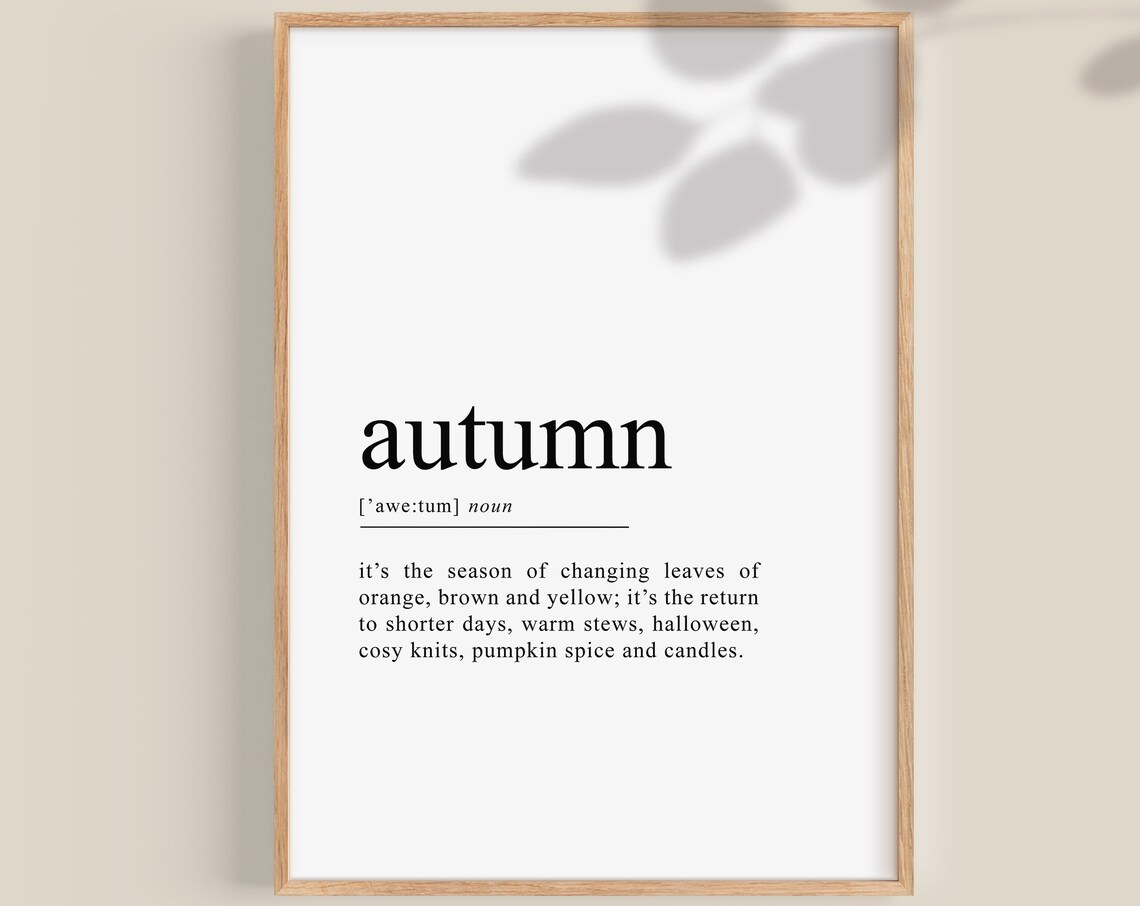 Autumn Definition Typography Minimalist Cozy Seasonal Art Poster - Image 2