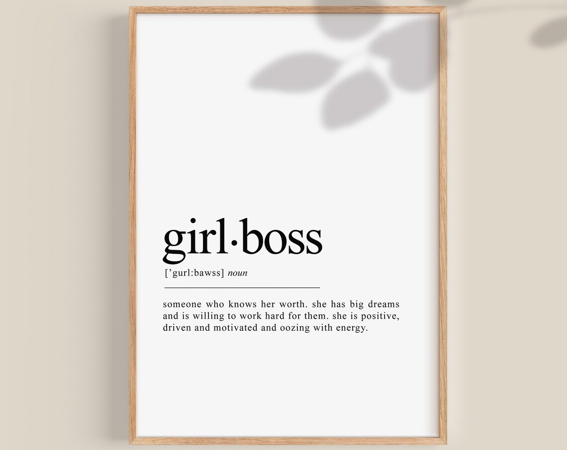 Girl Boss Definition Poster, Empowered Woman Gift