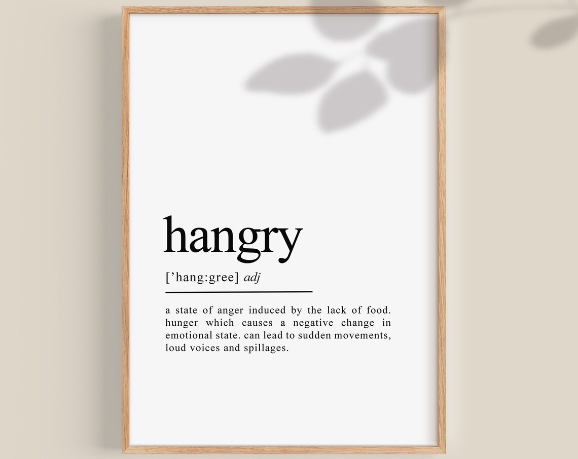Hangry Definition Funny Gift For Him Poster