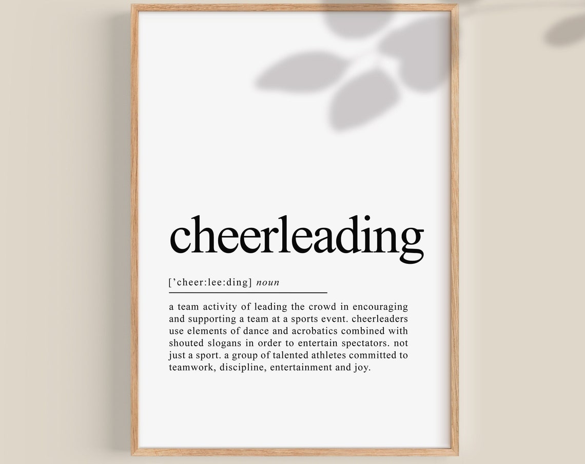 Cheerleading Team Spirit Dictionary Definition Cheer Squad Poster