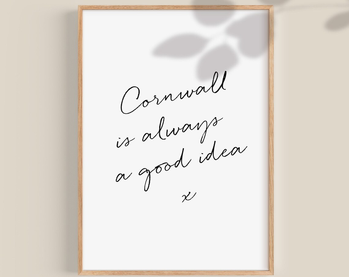 Cornwall Minimal Travel Poster, UK Wall Art Print