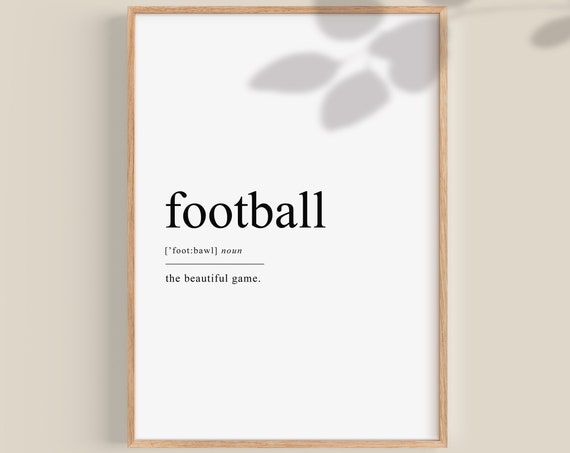 Football Gift Football Definition Prints Father's Day Football Poster Soccer Poster Soccer Gifts Gifts For Him Gifts For Her