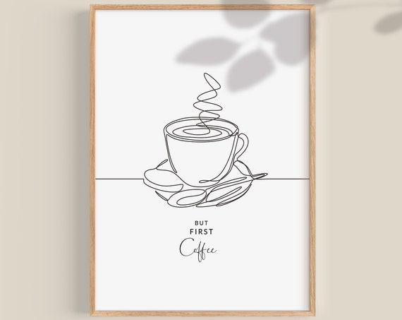 Coffee Line Art Coffee Sign Coffee Bar Decor Coffee Print Coffee Shop Sign Coffee Art Coffee Wall Art