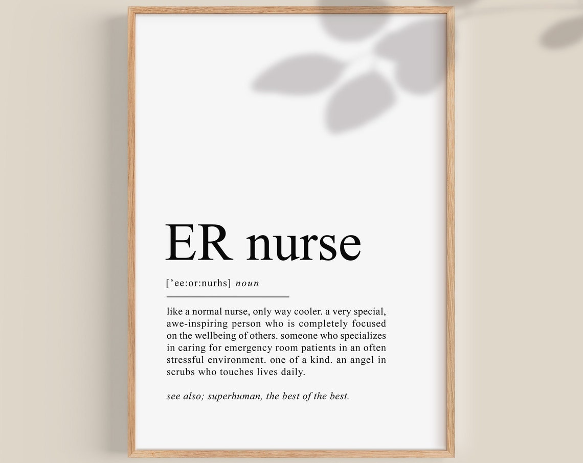 ER Nurse Dictionary Definition Appreciation Poster for Emergency Staff
