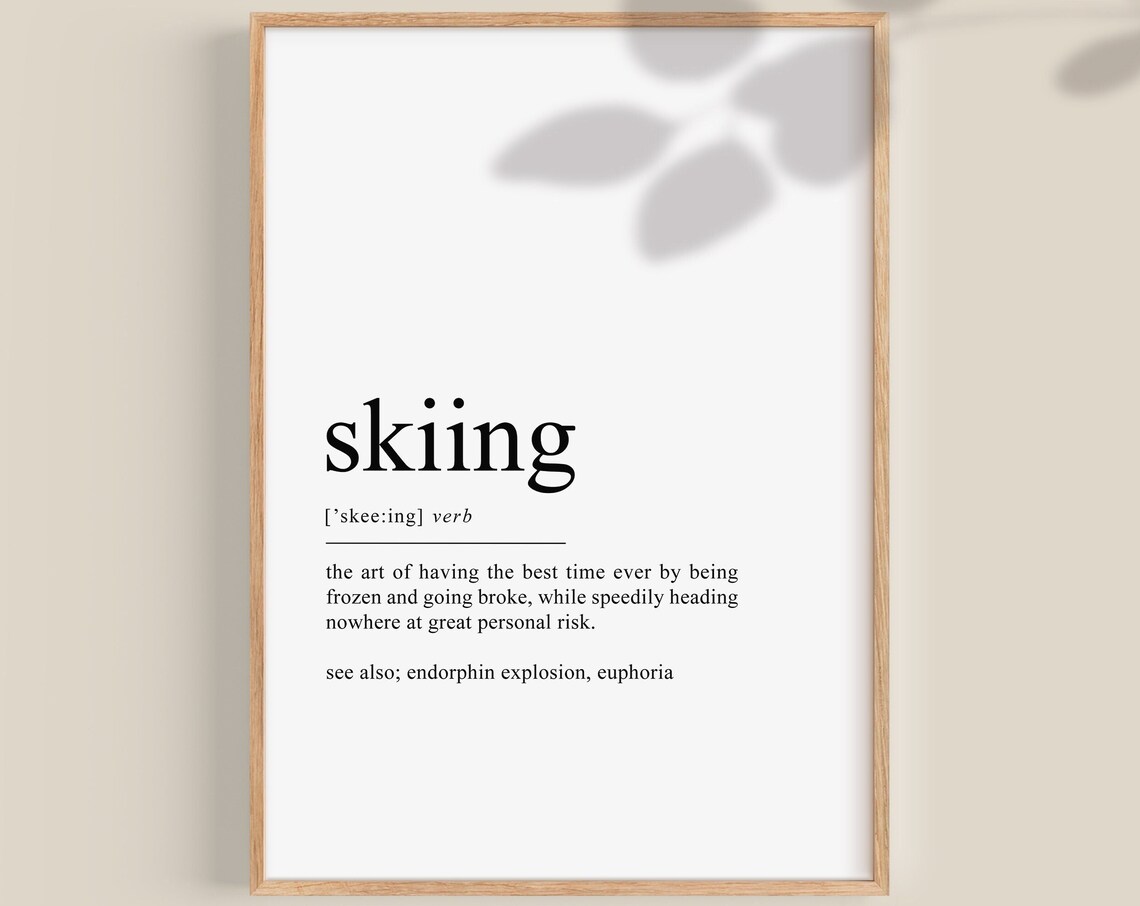 Skiing Definition Art Print, Sports Wall Decor