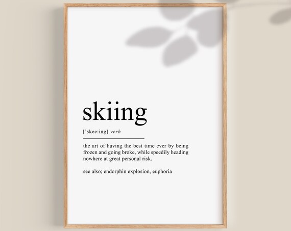 Skiing Definition Art Print, Sports Wall Decor