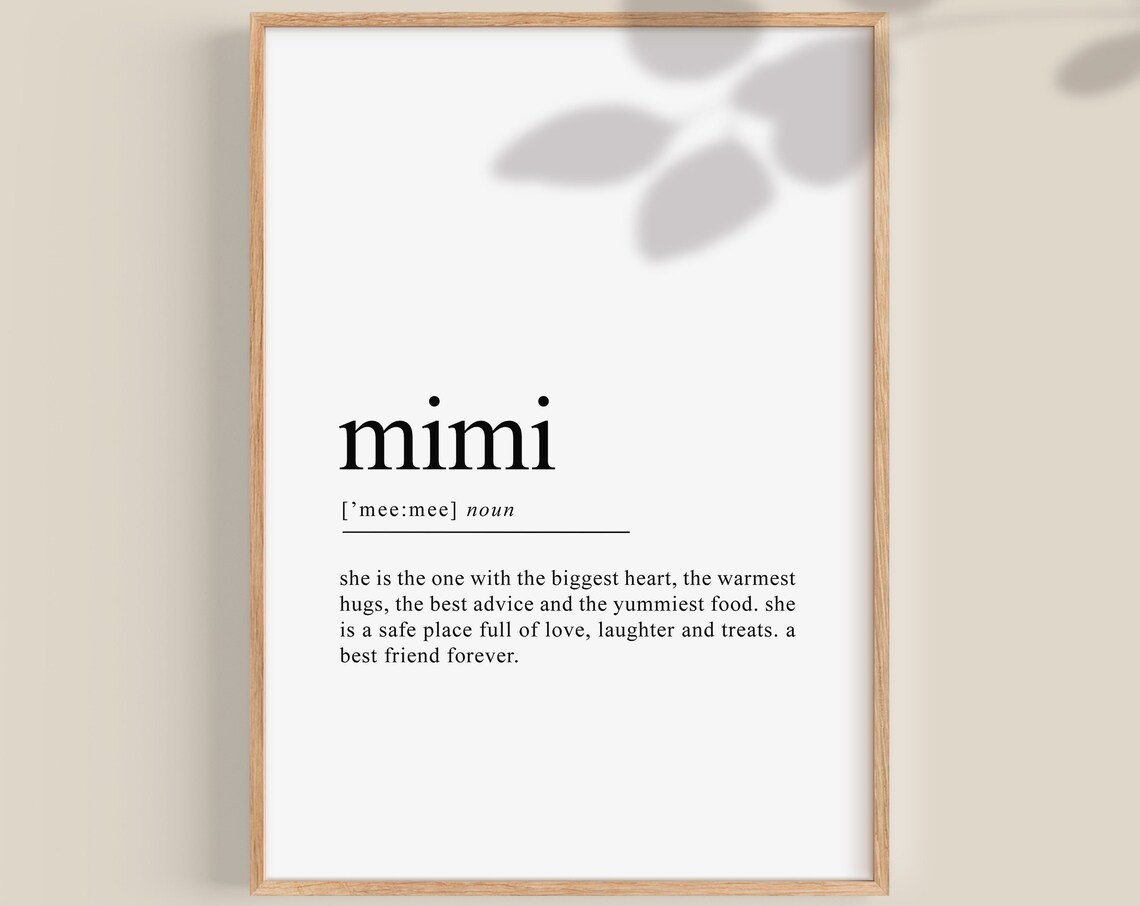 Mimi Definition Print, Grandma Gift Wall Decor