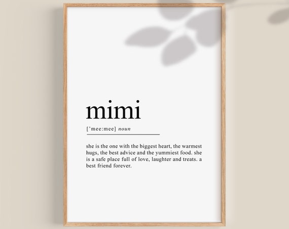 Mimi Definition Print, Grandma Gift Wall Decor