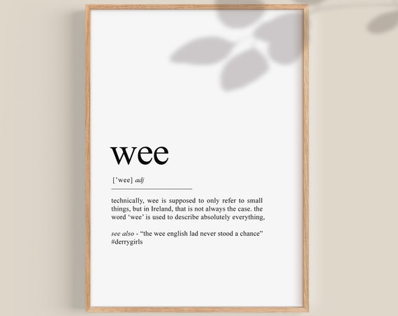 Funny Ireland Wee Definition Art Print, Irish Gift