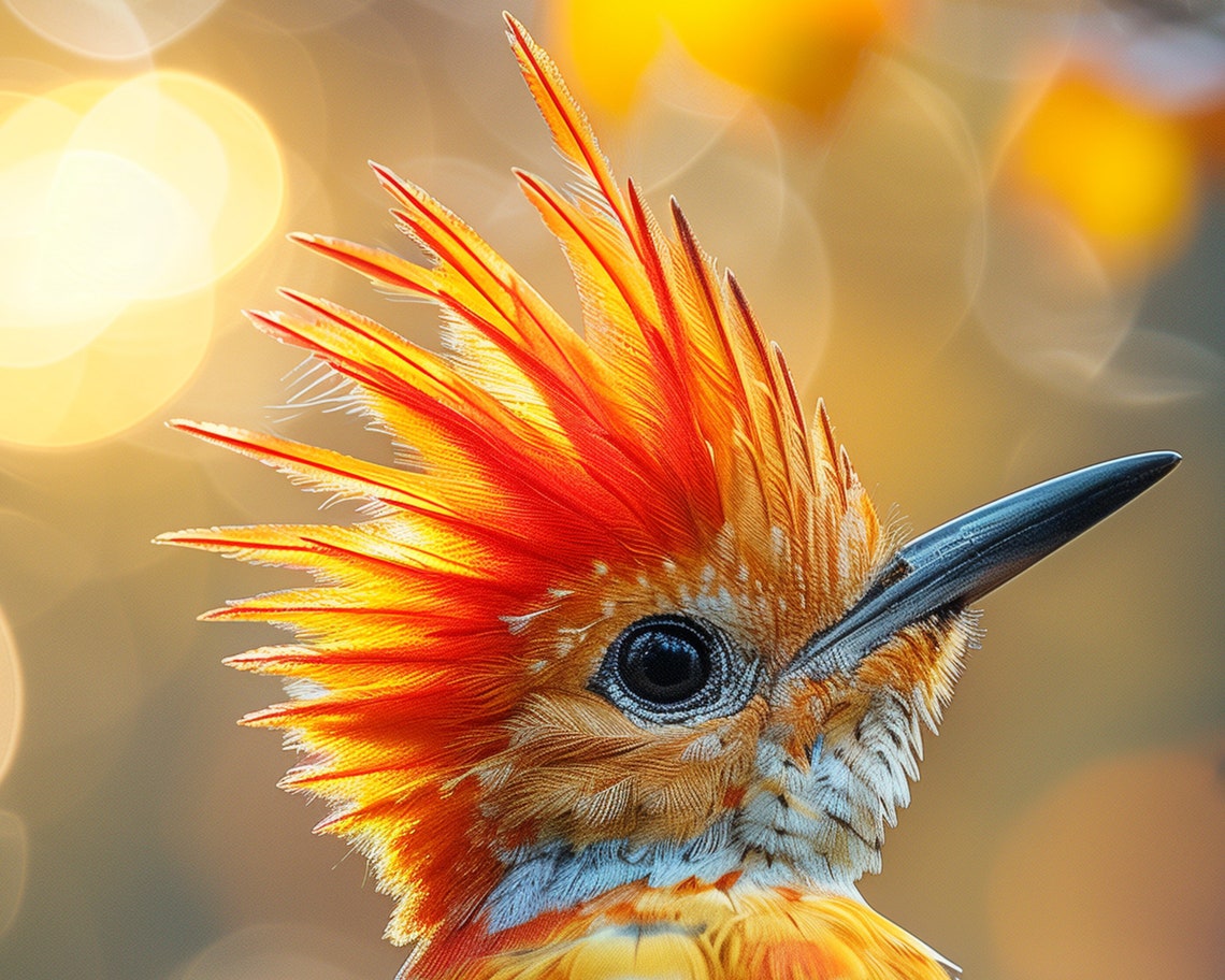 Hoopoe Bird Orange Crest Close Up Wildlife Birdwatcher Wall Poster - Image 5
