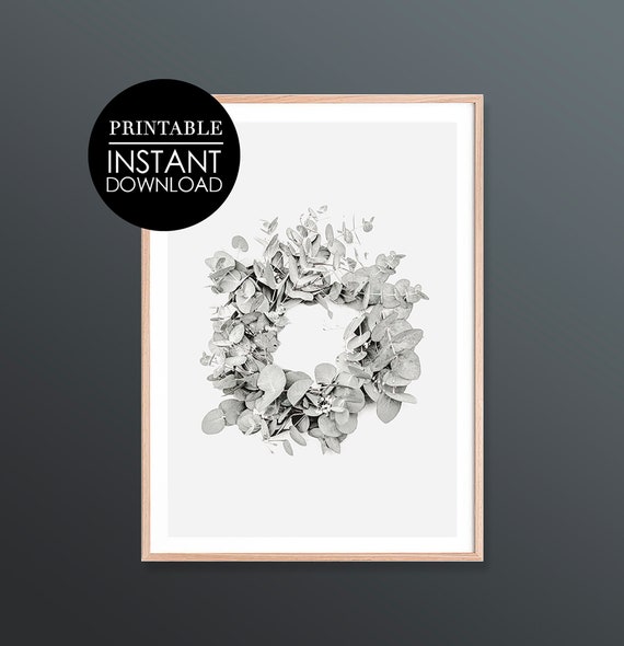 Wreath Print Eucalyptus Art Botanical Floral Wall Decor Minimalist