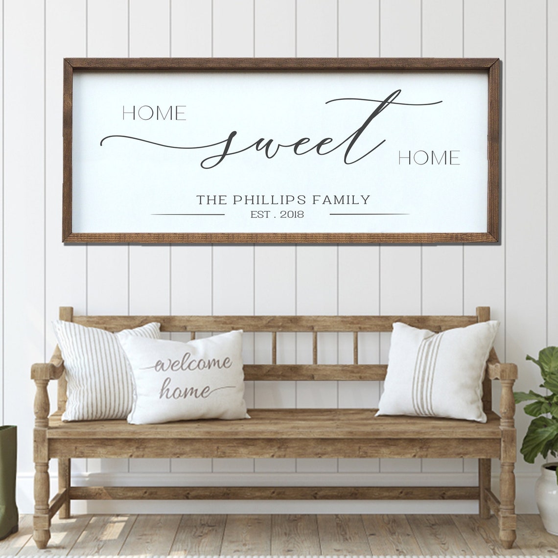 Home Sweet Home Personalized Family Name Framed Wall Sign Poster
