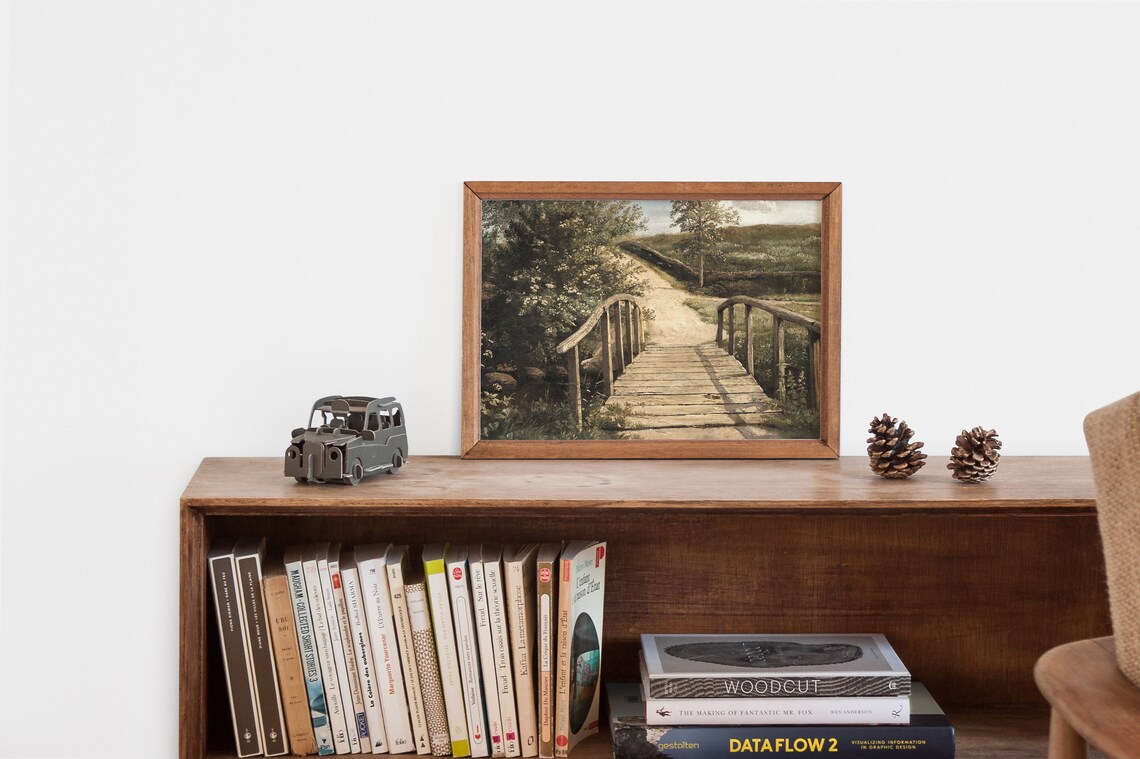 Vintage Farmhouse Rustic Country Landscape Art Print - Image 2