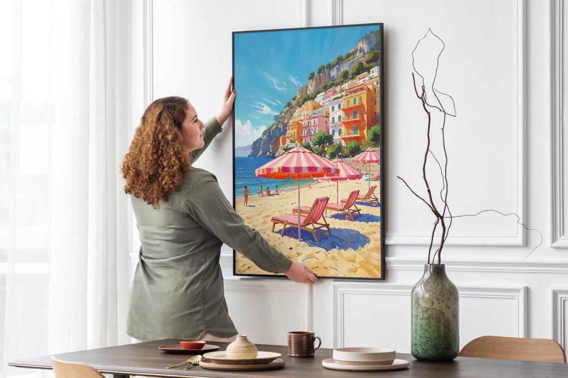Amalfi Coast Italy Beach Colorful Cliffside Town Summer Travel Poster - Image 5