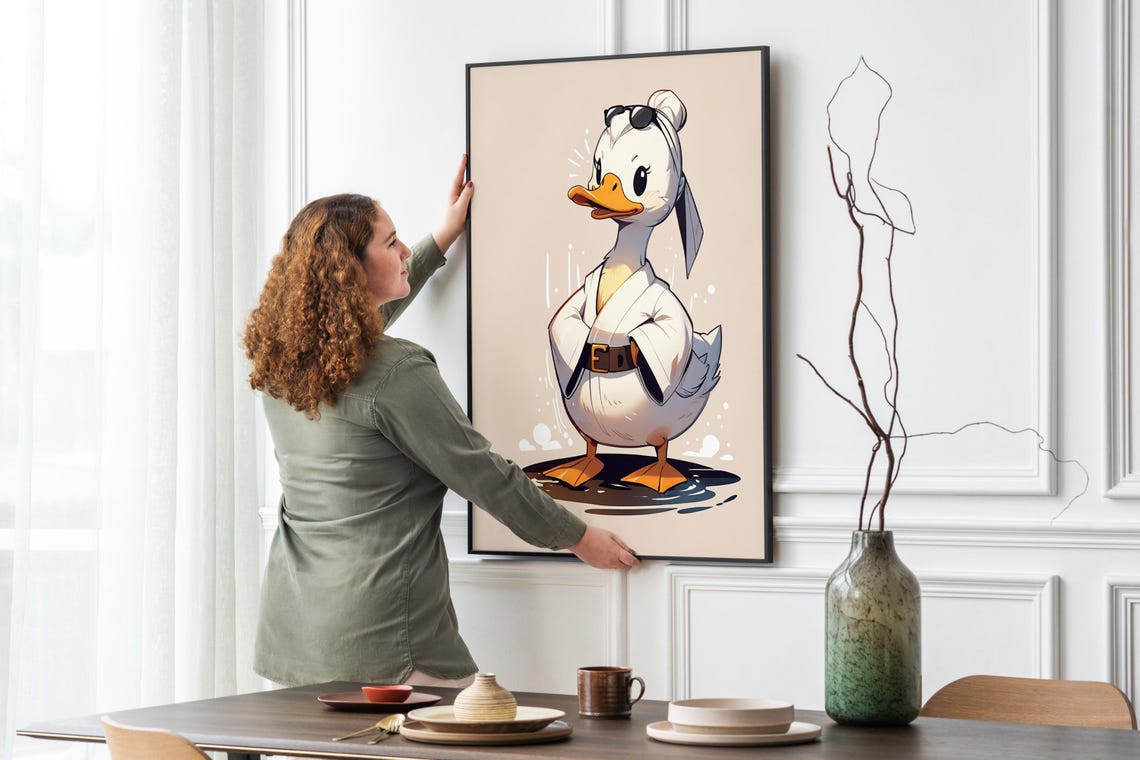 Spa Day Duck Bathrobe Sunglasses Cute Funny Bathroom Wall Poster - Image 4