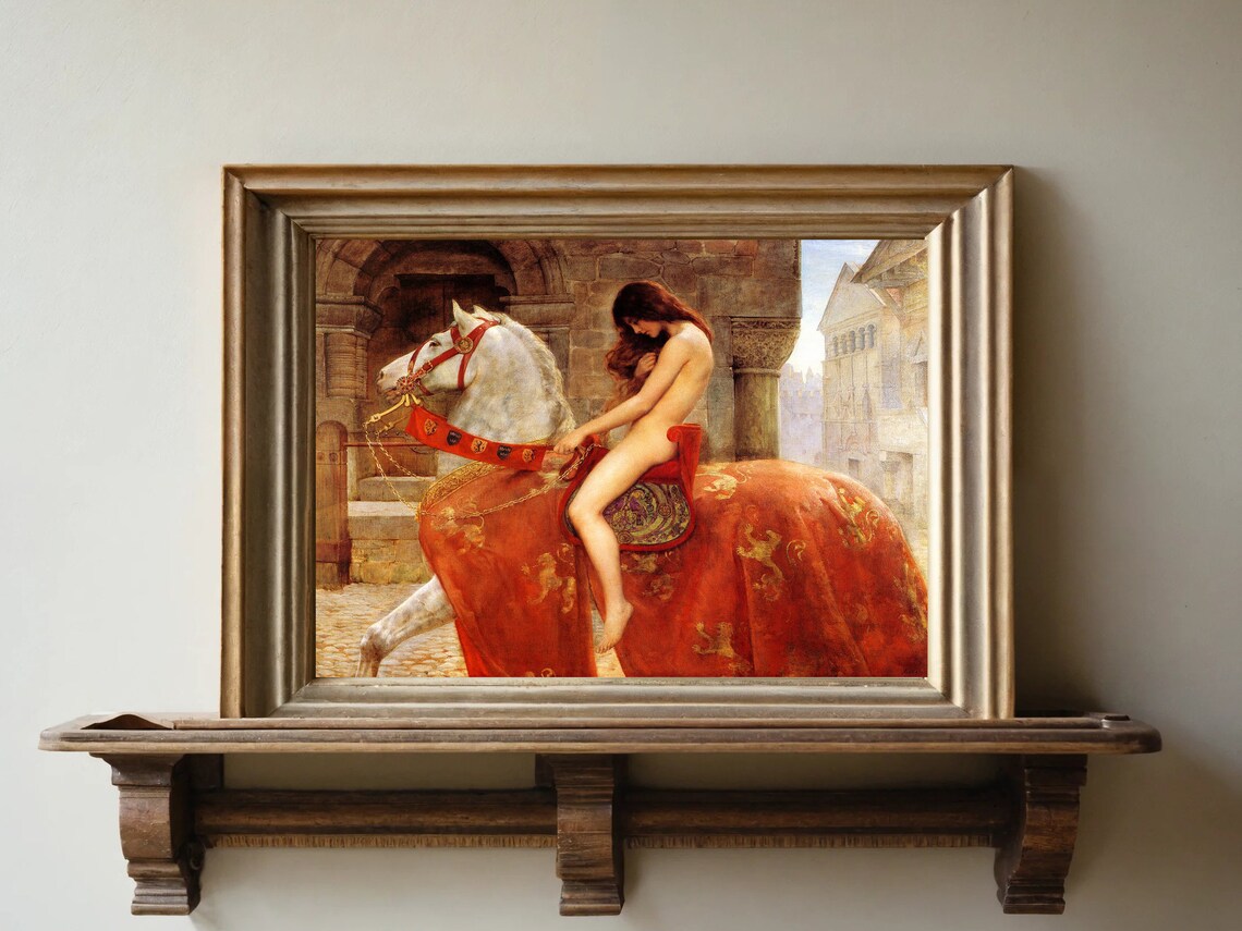 Lady Godiva by John Collier, Vintage Portrait Art Print - Image 5
