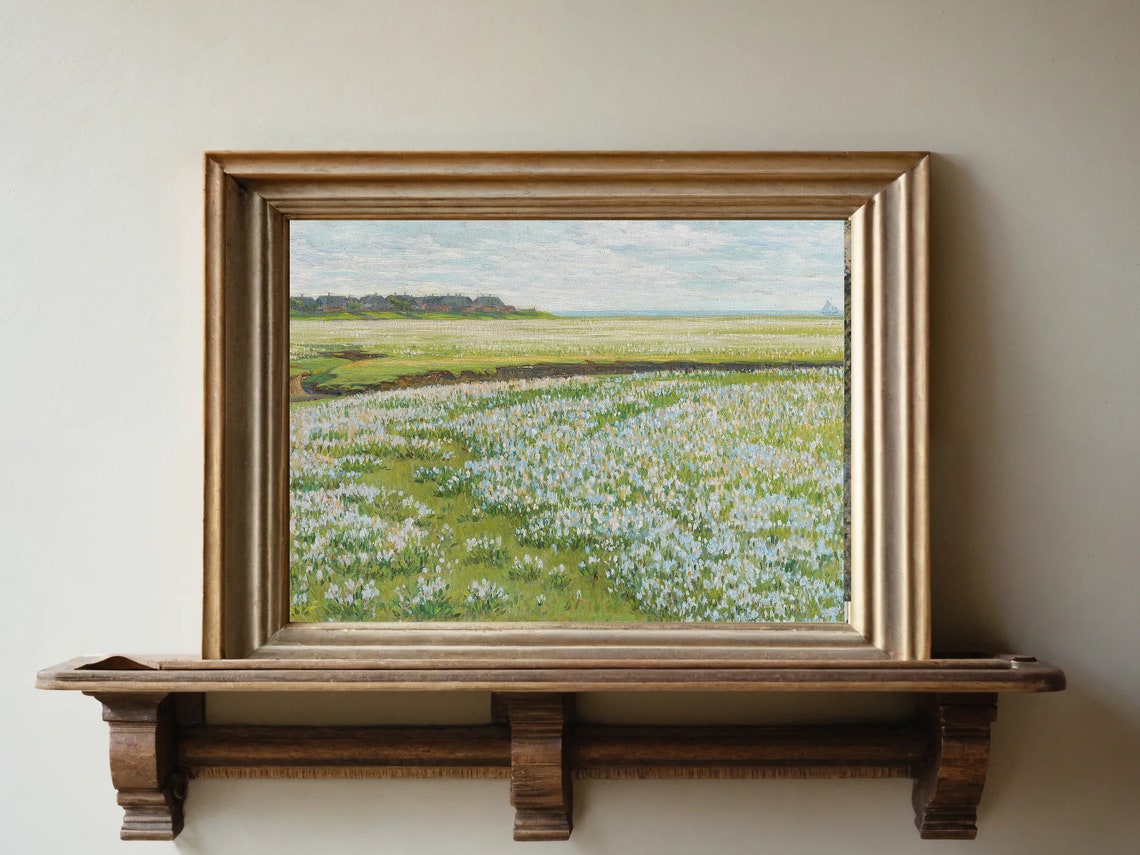 Spring Meadow Wildflower Field Rustic Country Landscape Poster