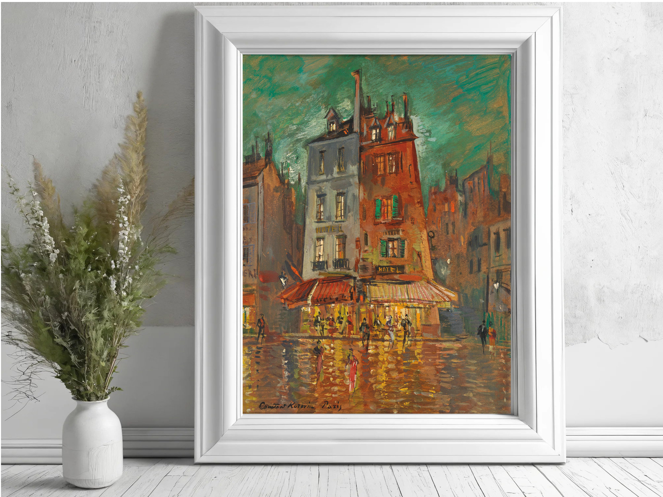 Paris Night Hotel Street Vintage Nightlife Cityscape Painting Poster - Image 5